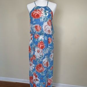 Olivaceous floral dress